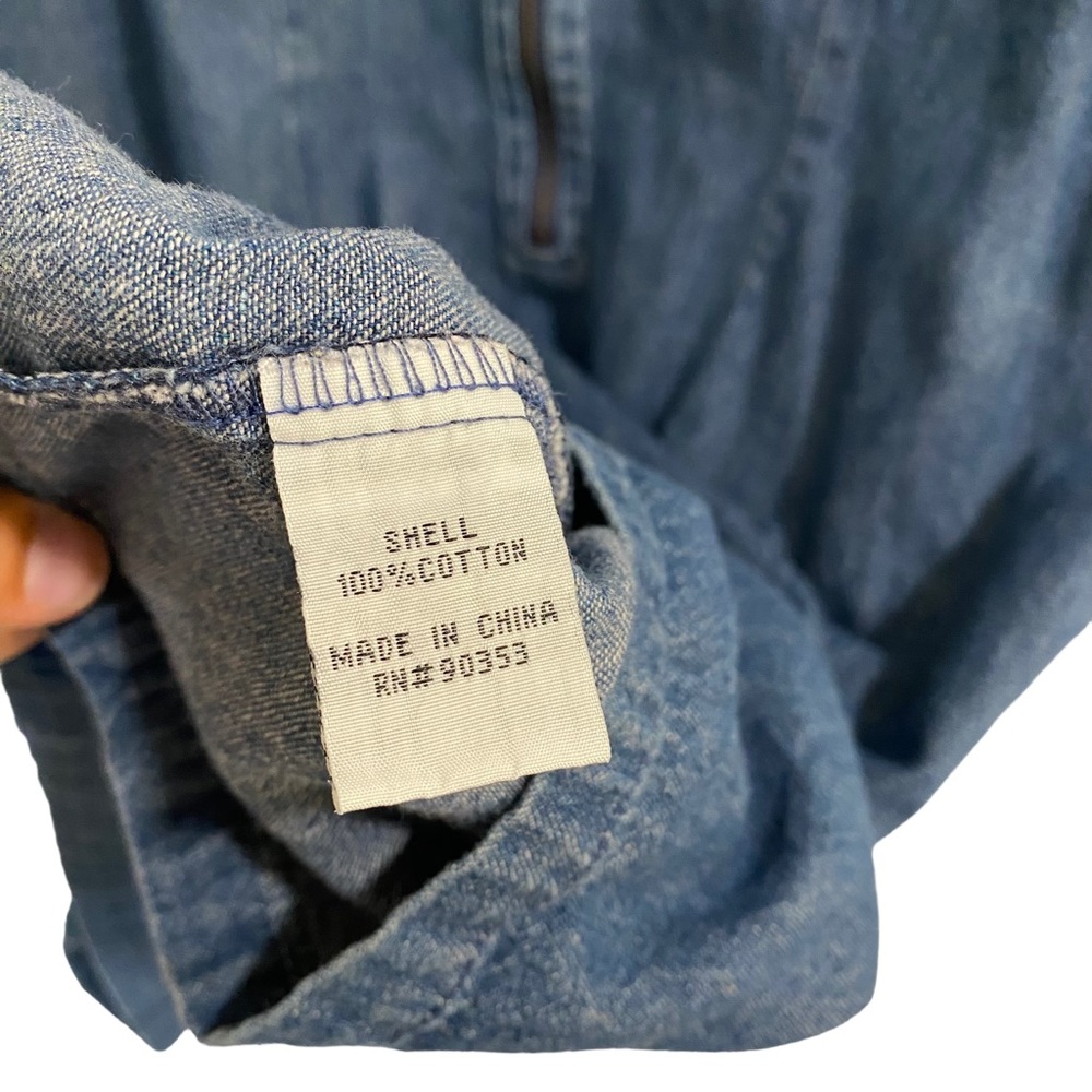 Caslon Chambray Dress Tencel Boho Blue Zips Up Back Small - Picture 4 of 7